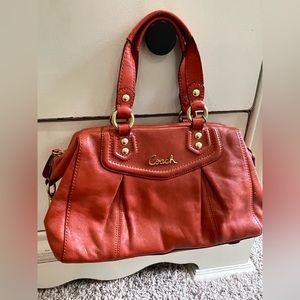 Authentic Coach handbag. Ashley leather burnt orange satchel.